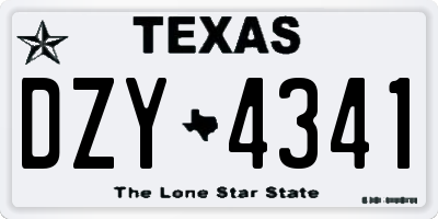 TX license plate DZY4341