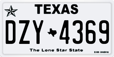 TX license plate DZY4369