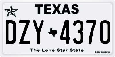 TX license plate DZY4370