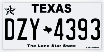 TX license plate DZY4393