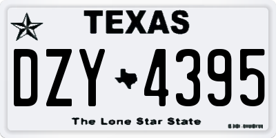 TX license plate DZY4395