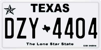 TX license plate DZY4404