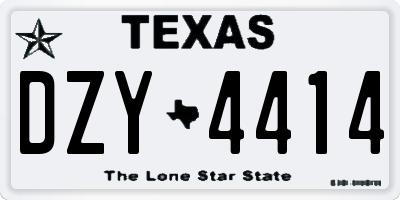 TX license plate DZY4414