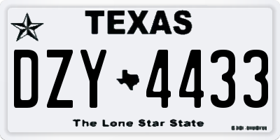TX license plate DZY4433