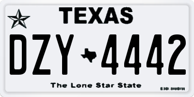 TX license plate DZY4442