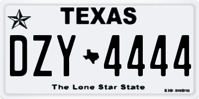 TX license plate DZY4444