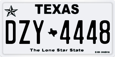 TX license plate DZY4448