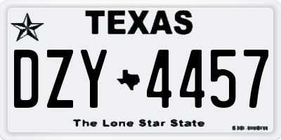 TX license plate DZY4457