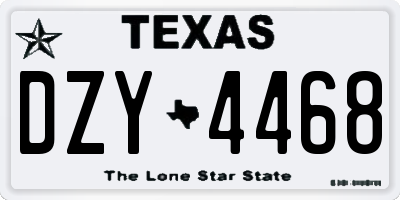 TX license plate DZY4468
