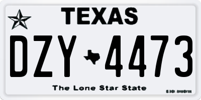TX license plate DZY4473