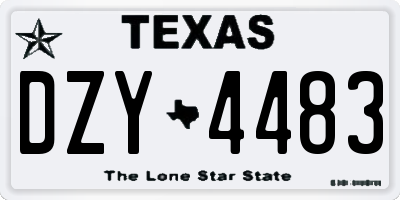 TX license plate DZY4483