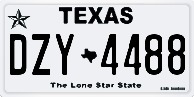 TX license plate DZY4488