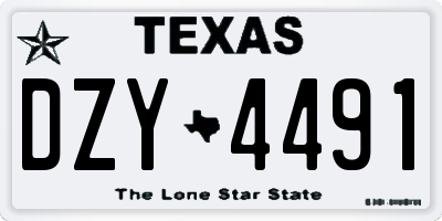 TX license plate DZY4491