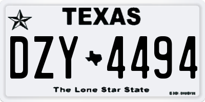 TX license plate DZY4494