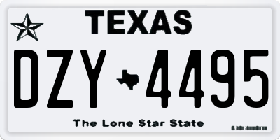 TX license plate DZY4495
