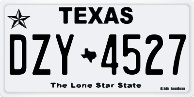 TX license plate DZY4527