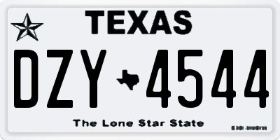 TX license plate DZY4544