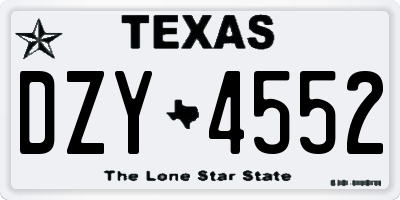 TX license plate DZY4552