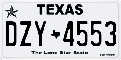 TX license plate DZY4553