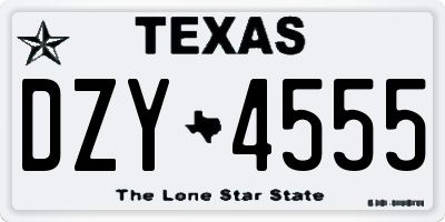 TX license plate DZY4555