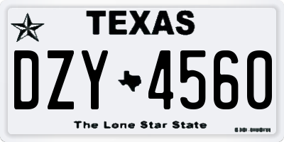 TX license plate DZY4560