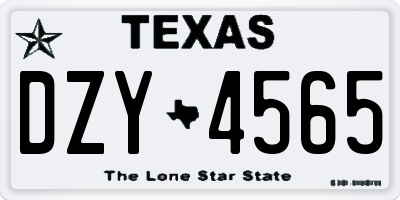 TX license plate DZY4565