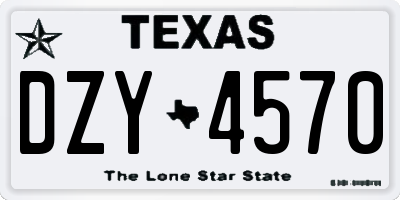 TX license plate DZY4570