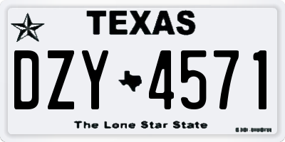 TX license plate DZY4571