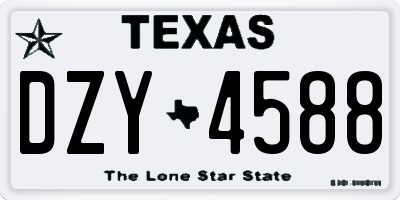 TX license plate DZY4588