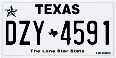 TX license plate DZY4591