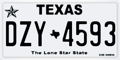 TX license plate DZY4593