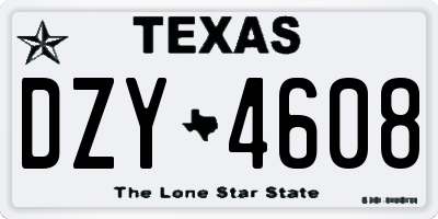 TX license plate DZY4608