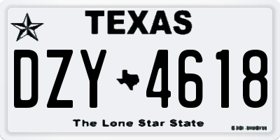 TX license plate DZY4618