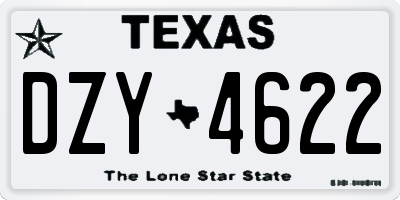 TX license plate DZY4622