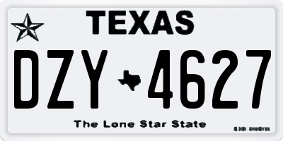 TX license plate DZY4627
