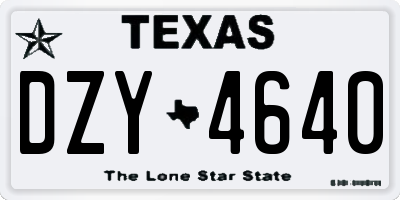 TX license plate DZY4640