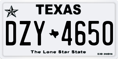 TX license plate DZY4650