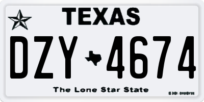 TX license plate DZY4674