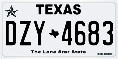 TX license plate DZY4683