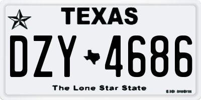 TX license plate DZY4686