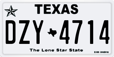 TX license plate DZY4714