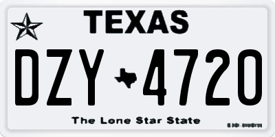 TX license plate DZY4720