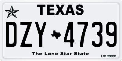 TX license plate DZY4739