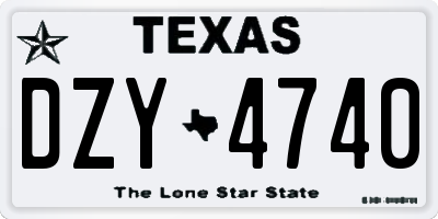 TX license plate DZY4740