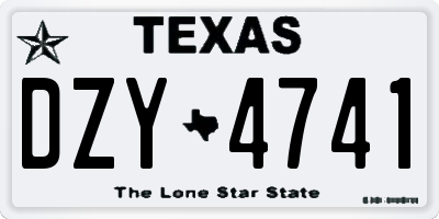 TX license plate DZY4741
