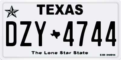 TX license plate DZY4744