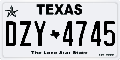 TX license plate DZY4745