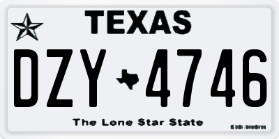TX license plate DZY4746