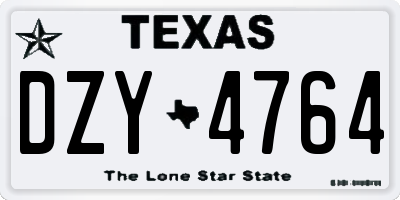 TX license plate DZY4764