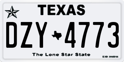 TX license plate DZY4773